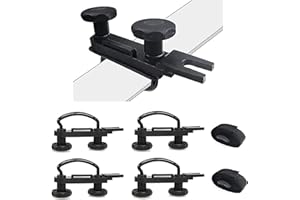 Sporacingrts 4 PCS Roof Box U-Bolt Clamps Rooftop car Van mounting Accessories U-Bracket mounting Accessories, 85mm Internal Width, with 8 Lock Nuts, 2 Strap Kit for Most Cars