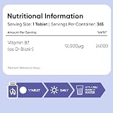 WeightWorld Biotin Tablets 12000mcg - 365 Vegan B7 Supplement view 6