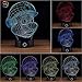 3D Optical Illusion Night Light - 7 LED Color Changing Lamp - Cool Soft Light Safe For Kids - Solution For Nightmares - Super Mario