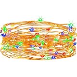 easyDecor Solar Christmas String Lights,Copper Wire 100 LED 33ftopper string lights Multi-color Waterproof Decorative Starry Fairy Rope Light for Outdoor,Indoor,Party,Patio,Garden,Holiday,Wedding