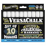 VersaChalk White Liquid Chalk Markers (10-pack) by For Chalkboard Signs, Blackboards, Glass, Windows