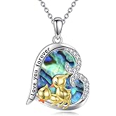 YONFQE Duck Necklace S925 Sterling Silver Heart Pendant Cute Animal Jewelry Gifts for Men Women