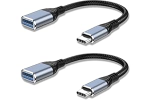 2 Pack USB 3.0 to USB C Adapter, Type C to USB 3.0 OTG Cable,Compatible with iPhone 15/16/17 Pro/Max, MacBook Pro/Air, iPad P