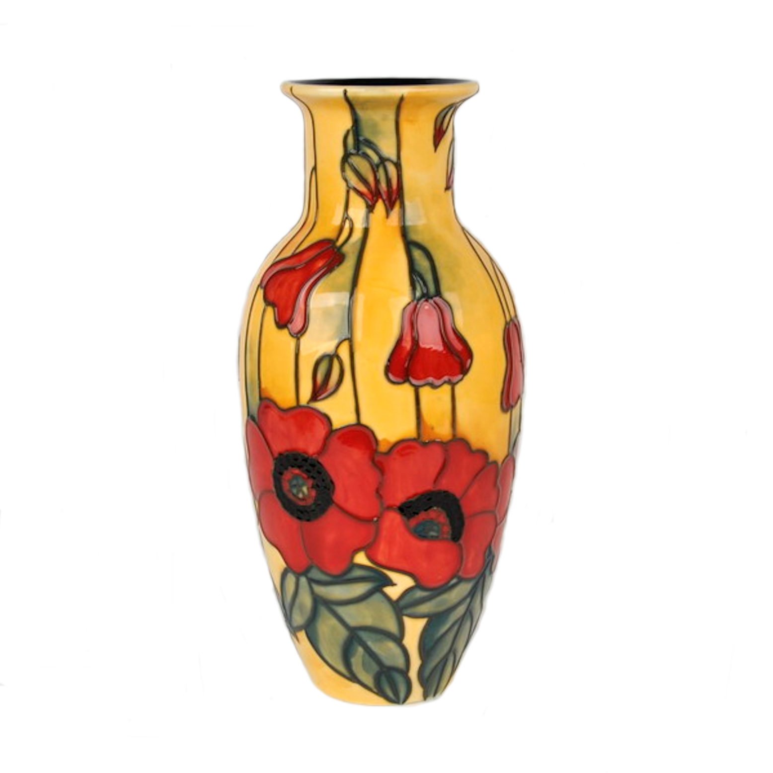 Old Tupton Ware Yellow Poppy 8 Inch Vase
