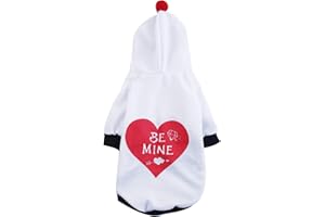 Coomour Pet Dog Valentine's Day Hoodies Cat Be Mine Costume Puppy Clothes for Dogs Cats Outfit (M)