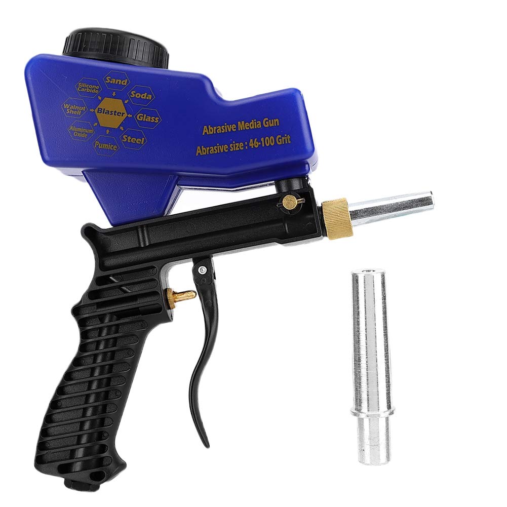 For Sand Blaster For Stone - Sandblasting Gun Portable Pneumatic Type Anti-Rust Pneumatic Sandblasting Gun Sand Blaster Remove Rust Spot Blue