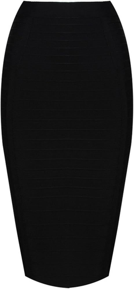 Amazon Com Michael Palmer Alta Cintura 60 Cm De Longitud Rayas Cierre Trasera Faldas Bodycon Womens Vendaje Oficina Lapiz Falda Xs Negro Clothing