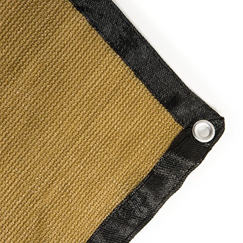 ALEKO PLK0505BE Pet Dog Kennel Sun Shade Cover Weather Protection with Aluminum Grommets 5 x 5 Feet Beige