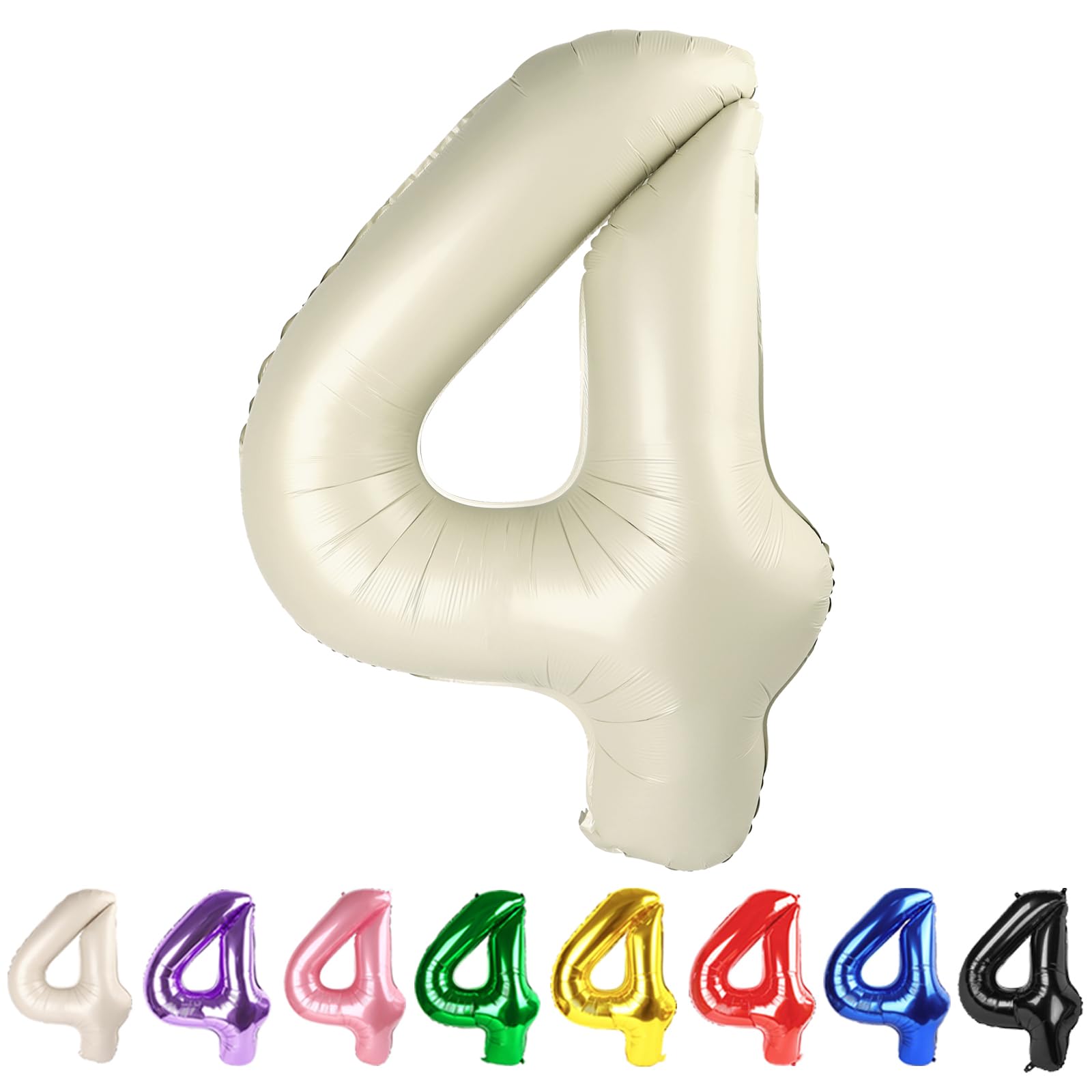 Photo 1 of 4 Balloon Numbers Birthday Decorations for Women Men, Number Balloons 40 In, Cream Birthday Party Decorations Big Balloons for 14 24 34 Wedding, Celebration Party, Graduations