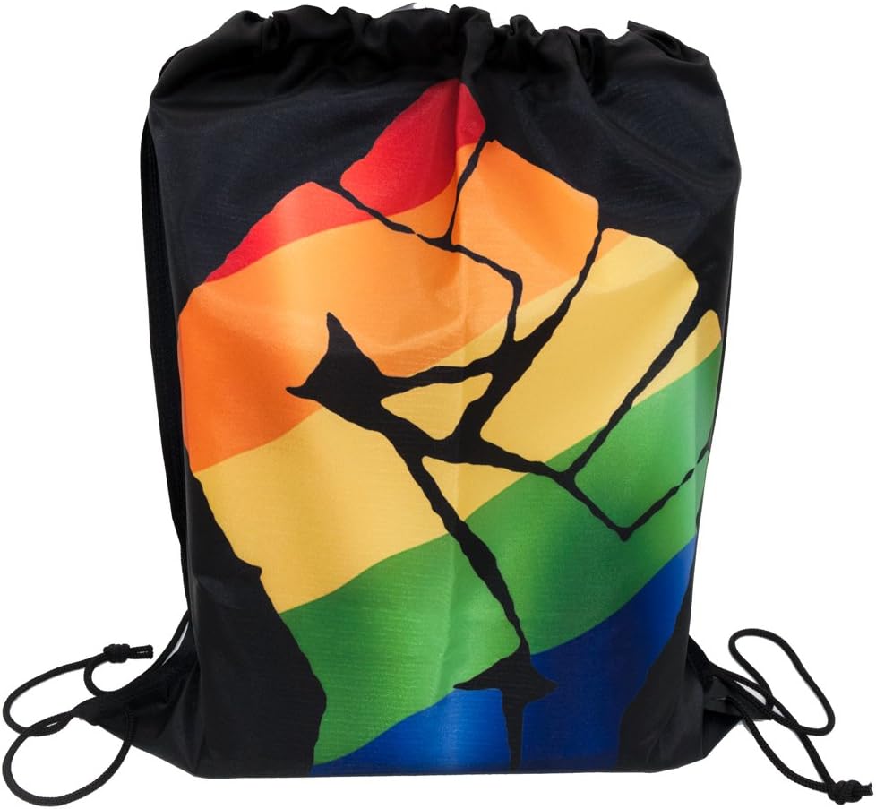 rainbow drawstring backpack
