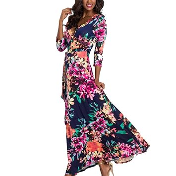 Dresses Women Floral Print Maxi Dress Summer Boho Style