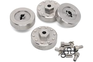 GTHELE Stainless Steel Wheel Weights Hex Extended Adapter 5mm for AXIAL SCX24 Deadbolt C10 Jeep JLU Gladiator Bronco Upgrades 1/24 RC Crawler Car