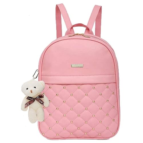 TYPIFY PU Leather Teddy Keychain Women Backpack Handbag