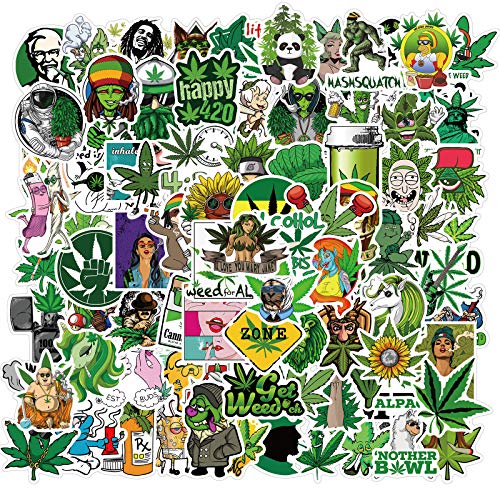 200 PCS Funny Weed Stickers for Adults, Cool Marijuana Stickers Pack, Waterproof Vinyl Stickers for Hydro Flask Computer Water Bottles Laptop Skateboard Stickers Decals (200 pcs Weed Stickers)