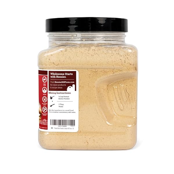 HOOSIER HILL FARM PEANUT BUTTER POWDER, 1LB (PACK OF 1), NO ADDITIVES, 100% PEANUT POWDER, 8G OF PROTEIN PER SERVING