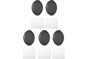 PATIKIL 52mm Lens Cap, 5 Pack Sides Pinch Snap Camera Lens Cover for Front Lens with Cloth, Suitable for 52mm Thread Universa