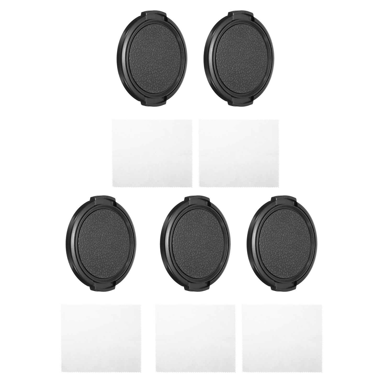 PATIKIL 52mm Lens Cap, 5 Pack Sides Pinch Snap Camera Lens Cover for Front Lens with Cloth, Suitable for 52mm Thread Universal DSLR Lenses for Nikon, for Fujifilm, for Pentax, for Leica