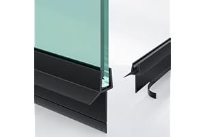 AquivaCoast 2-Pack Frameless Shower Door Bottom Seal (1/4" X 36") Clear Glass Seal Strip Shower Door Sweep - Stop Shower Leaks,Black