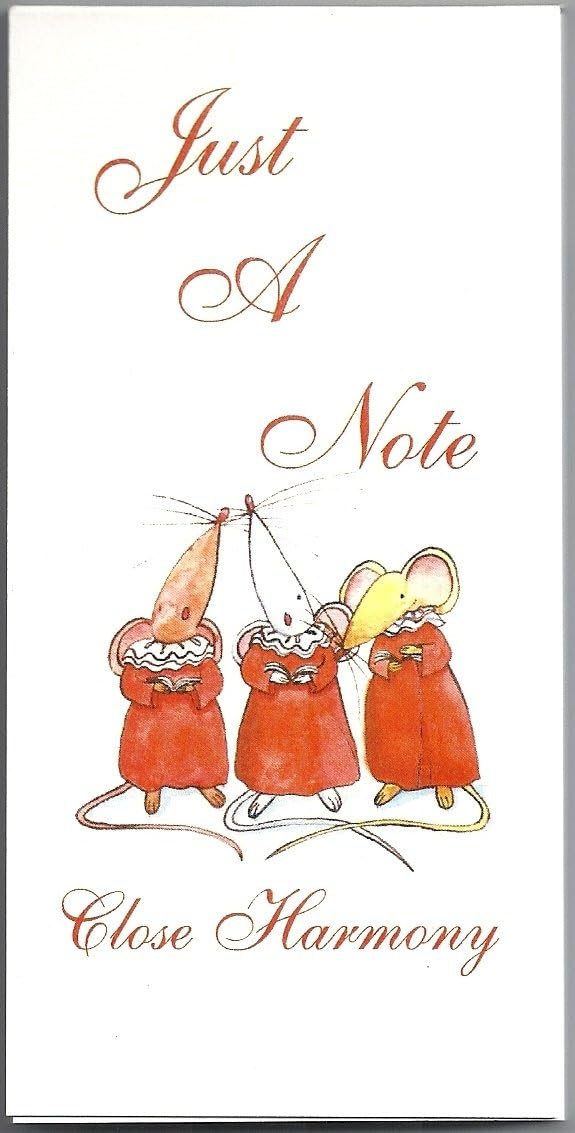 A Range of Jill Latter Designed Musical mice notepads-Close Harmony