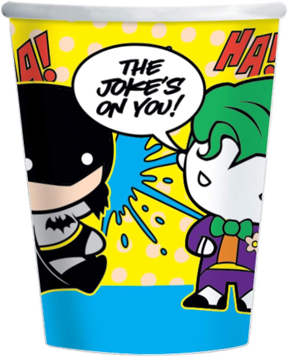 (PKT) Child DC Batman vs Joker Paper Cups, 8 Count (Pack of 1)