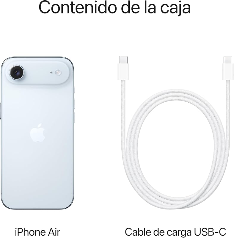 iPhone Air de 1 TB: El iPhone más Fino jamás Creado, Pantalla de 6,5 Pulgadas con Promotion hasta 120 Hz, Chip A19 Pro, cámara Frontal Center Stage, autonomía para el día Entero; Azul Cielo