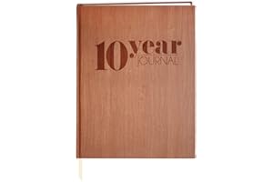 BookFactory 10 Year Journal/Ten Year Diary Log Book/LogBook, Soft Wood Finish - 8'' x 10'' (Made in USA)