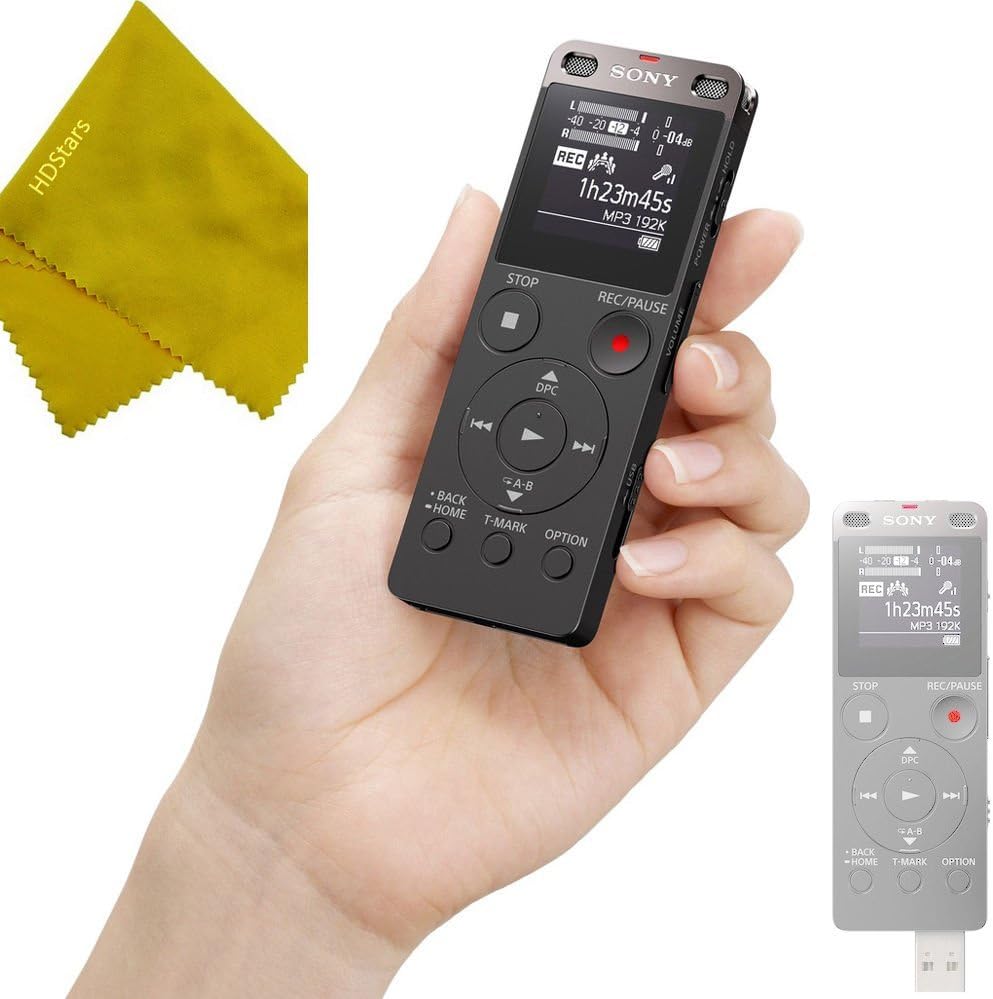 Sony ICD-UX560 Stereo Digital Voice Recorder with Built-in USB - Record Lectures, Meetings, Dictations, Seminars in PCM Linear & MP3 Formats + HDStars Bonus