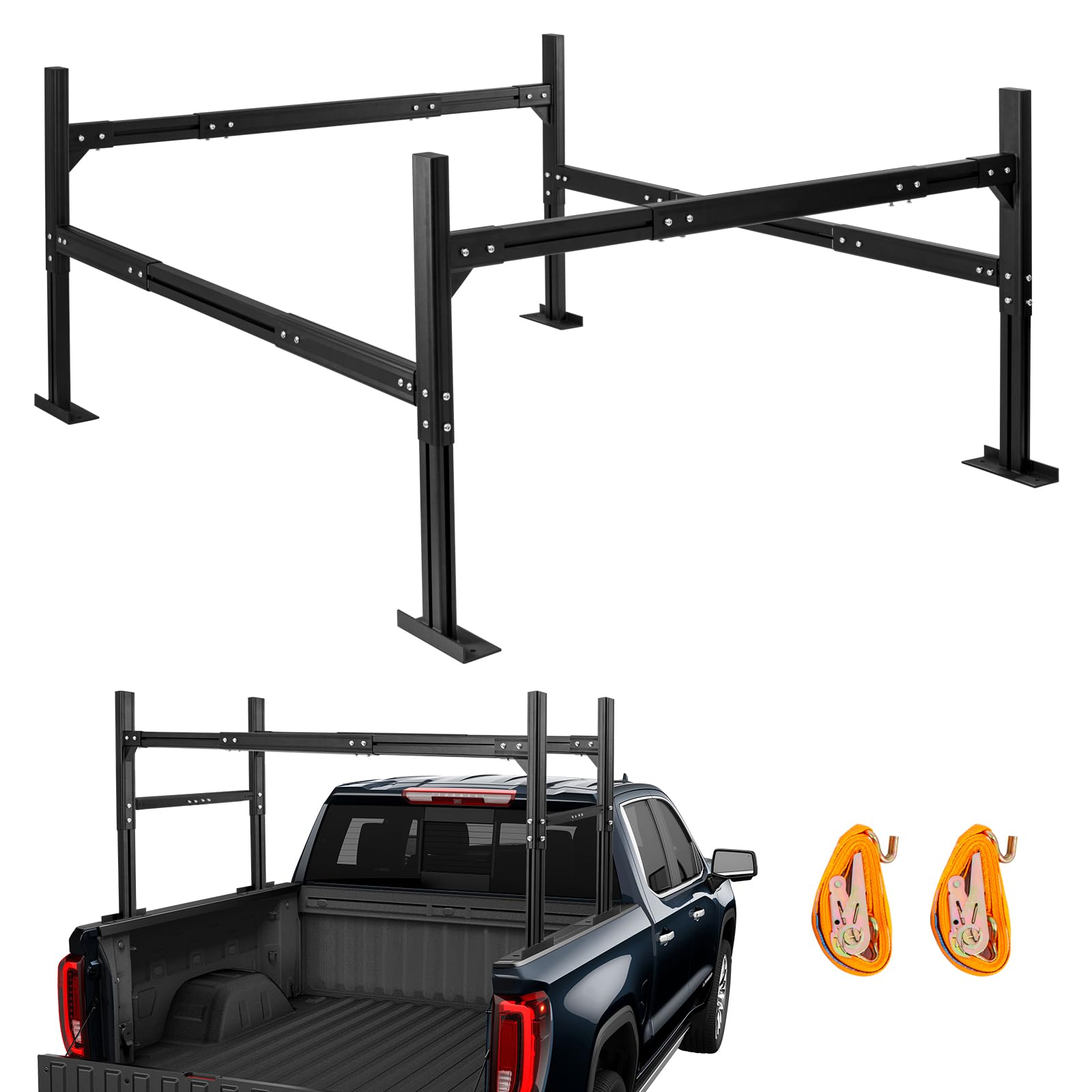 Photo 1 of **UNTESTED**
LMYYGOO Ladder Rack for Truck with Side Bars, Adjustable Aluminum Truck Ladder Racks, Universal Truck Ladder Rack, 1000 LBS Capacity for Carrying Lumber/Ladder/Kayak