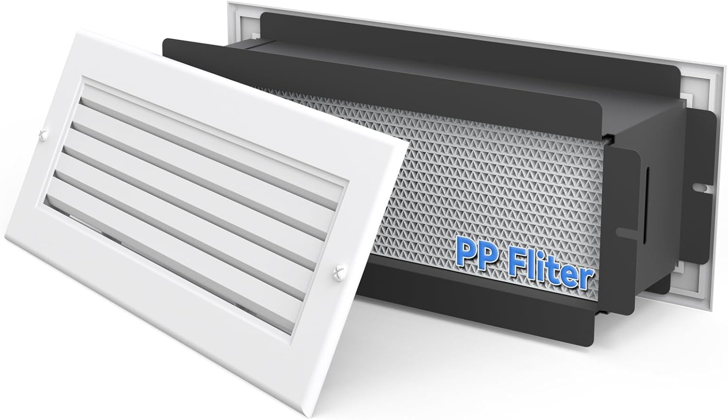 Registers, Grilles & Vents - Suprocky Wall Return Air Pathway with Eco-Friendly PP Filter and Aluminum Grille (12