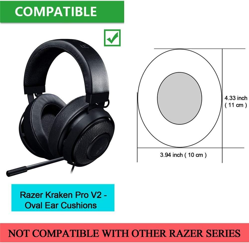 Oval Black Oriolus Replacement Ear Pads For Razer Kraken Pro V2 Gaming Headset With Storage Case Electronics Headphone Accessories
