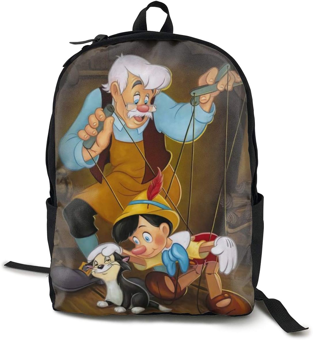 Lightweight Teenager Unisex Lying Puppet Backpack/school Bag Black One Size