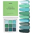9 Colors Eyeshadow Palette - Avocado Green Eyeshadow Theme, High Pigmented Blendable Matte & Glitter Shimmer Finishes, 24-Hour Long Lasting Eye Makeup for Christmas & Music Festivals(Avocado Green)