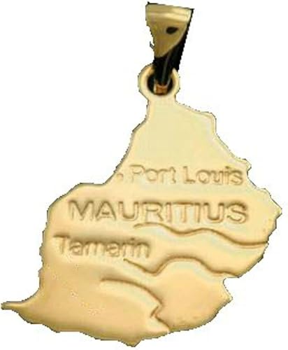 Bijoux Du Monde Pendentif Carte Pays île Maurice Plaqué Or