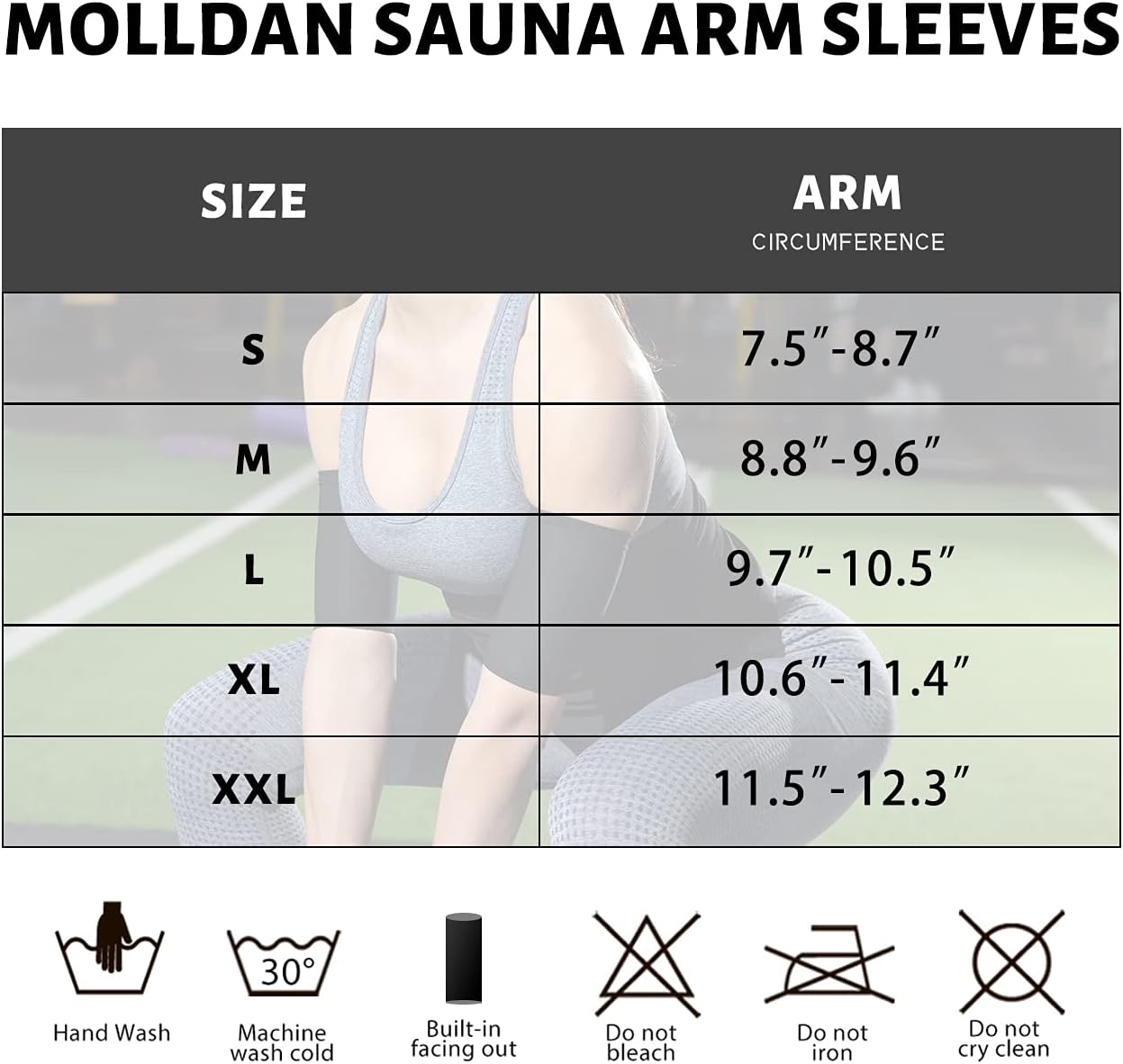 MOLLDAN Men＆Women Sauna Arm Trimmer Sweat Wrap Bands Slimmer for Weight Loss: Sports & Outdoors