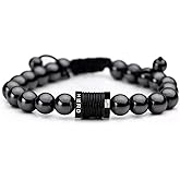 iHeartDogs Hero Company Magnetic Hematite Titanium Beads Bracelet - Magnetic Therapy Bracelet for Men and Women