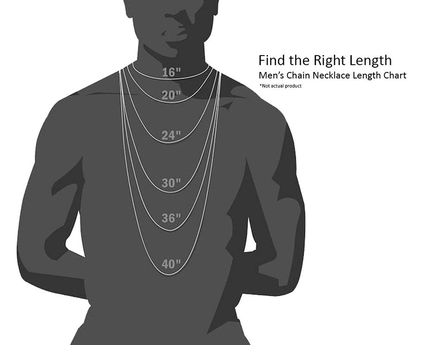 Necklace Size Chart Mens PNG