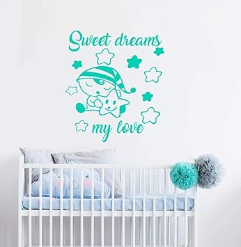 Quote Sweet Dreams My Love Wall Decal Baby And Stars Vinyl Sticker