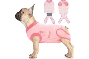 IDOMIK Dog Recovery Suit for Female Spay - Adjustable Anti-Licking Dog Post Surgery Onesie, Male Female Dog Neuter Spay Suits, Soft Abdominal Wound Bandage & E-Collar Cone Alternative