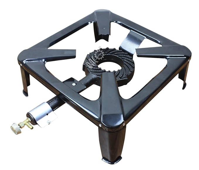 BACOENG 4 Fuss Hockerkocher Gaskocher Campingkocher 7,5 KW Brenner Backofen BBQ