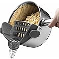 Kitchen Gizmo Snap N' Strain - Silicone Pasta Strainer Clip-On for Pots and Pans - Heat Resistant Colander for Vegetables and