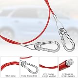 URAQT Breakaway Cable 7mm Steel Carabiner Hook 1m for Trailers Caravan view 3