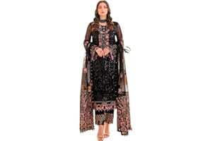 BHURIYA Party Wear Ready to Wear Indian Pakistani Embroidered Georgette Suit with Net Border for Women