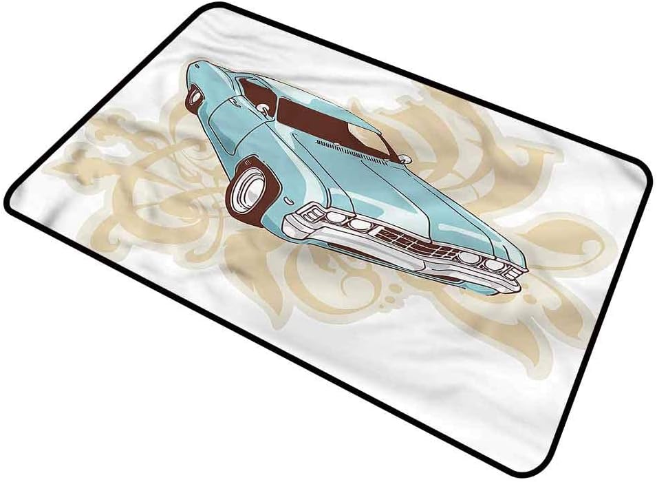 DESPKONHOME Cars, Doormat Classical Sports Car Retro Inside Doormat and Back Door
