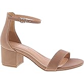 TOP Moda Darcie-1 Ankle Strap Dressy High Heel Sandal, Non-slip Sole, For Wedding, Party, Prom, Evening Wear, or Any Occasion, Sleek Style Block Heel Sandals