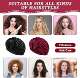 ACWOO Satin Bonnet Wrap 2 Pcs Silk Night Cap with Elastic Band Hair Care view 5