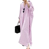chouyatou Women's Casual Long Sleeve Button Down Loose Striped Cotton Maxi Shirt Dress