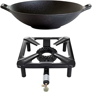 Hornillo de gas de cocina Banco establece (pequeño) con hierro fundido