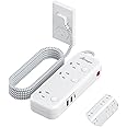 Individual Switch Power Strip Surge Protector with 6 Outlets 3 USB(17W USB C), 5Ft Braided Cord Ultra Thin Flat Plug, 13A Wall Mount Extension Cord with Circuit Breaker for Travel Home Office Dorm