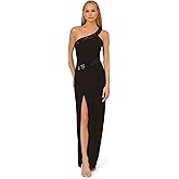 Adrianna Papell Womens Knit Crepe One Shoulder Gown