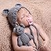 EUDORA Crochet Newborn Photography Boys/Girls Knit Toy Bear Hats, Infant Baby Photo Prop Costume Gray